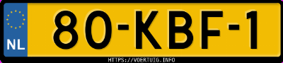 Kenteken afbeelding van 80KBF1, zwarte Volvo XC70 D5 Awd