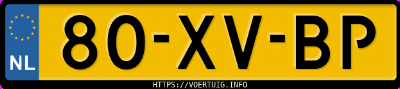 Kenteken afbeelding van 80XVBP, grijze Volvo XC70 D5 Awd