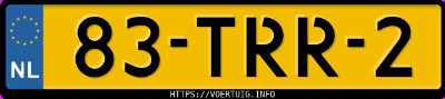 Kenteken afbeelding van 83TRR2, grijze Volvo V70 T4