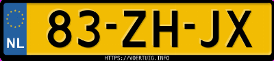 Kenteken afbeelding van 83ZHJX, grijze Volvo V70 2.0