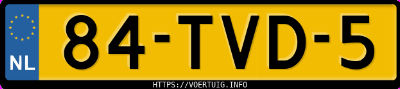 Kenteken afbeelding van 84TVD5, zwarte Volvo V70 T4