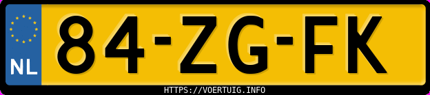 Kenteken afbeelding van 84ZGFK, gele Volvo 850 T5 2.0
