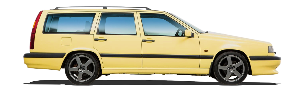 Afbeelding van 26XJLV, gele Volvo 850 T5 R 23 Aut stationwagen