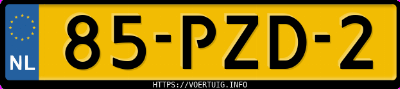 Kenteken afbeelding van 85PZD2, grijze Volvo XC60 2.0t