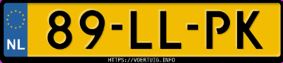 Kenteken afbeelding van 89LLPK, beige Volvo V70 Xc 2.4t Awd