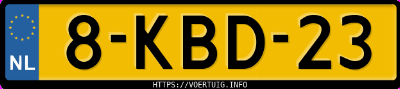 Kenteken afbeelding van 8KBD23, zwarte Volvo V60 T3