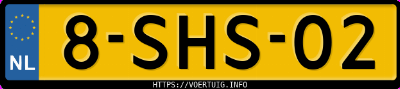 Kenteken afbeelding van 8SHS02, blauwe Volvo V40 T3