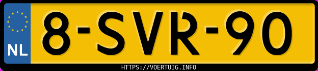 Kenteken afbeelding van 8SVR90, zwarte Volvo V40 D2