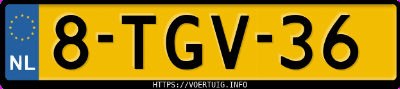 Kenteken afbeelding van 8TGV36, grijze Volvo V40 D2