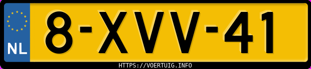 Kenteken afbeelding van 8XVV41, zwarte Volvo V40 D4 Drive