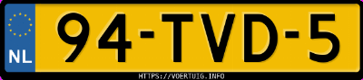 Kenteken afbeelding van 94TVD5, zwarte Volvo V70 T4