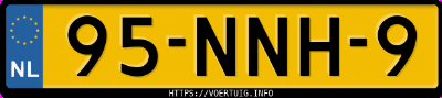 Kenteken afbeelding van 95NNH9, zwarte Volvo V50 1.6 Drive