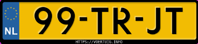 Kenteken afbeelding van 99TRJT, zwarte Volvo V70 D5