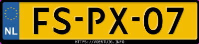 Kenteken afbeelding van FSPX07, rode Volvo 240 Polar U9