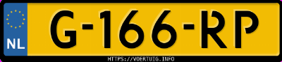 Kenteken afbeelding van G166RP, grijze Volvo V90 T5 Drive