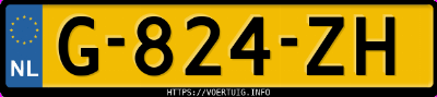 Kenteken afbeelding van G824ZH, witte Volvo S60