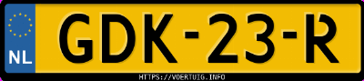 Kenteken afbeelding van GDK23R, witte Volvo V70 2.5ft