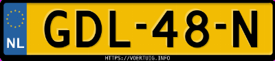 Kenteken afbeelding van GDL48N, blauwe Volvo V60 Recharge T6 Awd
