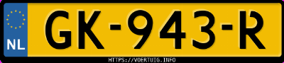 Kenteken afbeelding van GK943R, grijze Volvo V50 1.8 Flexifuel