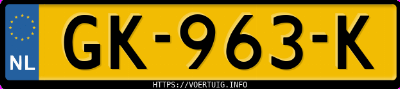 Kenteken afbeelding van GK963K, blauwe Volvo V40 D2