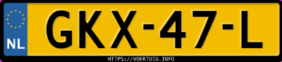 Kenteken afbeelding van GKX47L, zwarte Volvo V70 T4