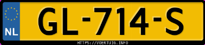 Kenteken afbeelding van GL714S, zwarte Volvo V50 1.6 Drive