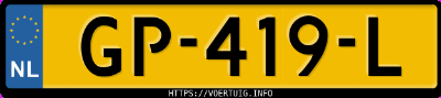 Kenteken afbeelding van GP419L, blauwe Volvo V40 D2