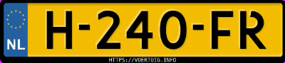 Kenteken afbeelding van H240FR, zwarte Volvo XC60 T8 Twin Engine Awd
