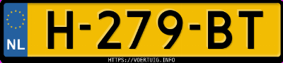 Kenteken afbeelding van H279BT, zwarte Volvo V60 D3