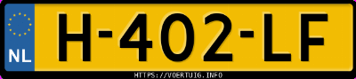 Kenteken afbeelding van H402LF, zwarte Volvo V60 T4 Drive
