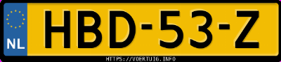 Kenteken afbeelding van HBD53Z, witte Volvo XC40 Recharge Single Motor