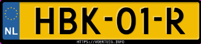 Kenteken afbeelding van HBK01R, zwarte Volvo V90 T8 Twin Engine Awd