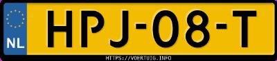 Kenteken afbeelding van HPJ08T, witte Volvo V60 T8 Twin Engine Awd