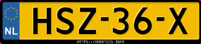 Kenteken afbeelding van HSZ36X, blauwe Volvo EX90 Single Motor