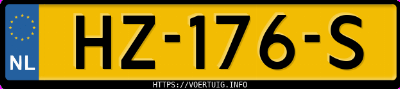 Kenteken afbeelding van HZ176S, zwarte Volvo V40 D2