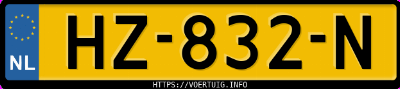 Kenteken afbeelding van HZ832N, grijze Volvo V40 D2