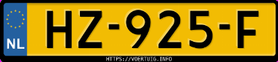 Kenteken afbeelding van HZ925F, zwarte Volvo XC70 D5 Awd