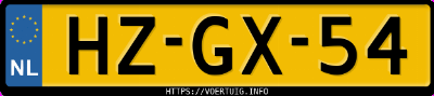 Kenteken afbeelding van HZGX54, groene Volvo 850 E2