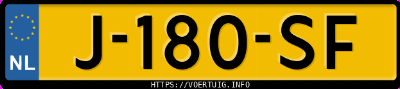 Kenteken afbeelding van J180SF, witte Volvo V40 T3