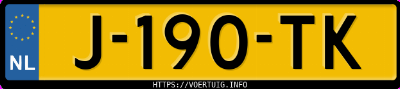 Kenteken afbeelding van J190TK, witte Volvo V60 B3