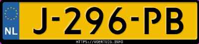 Kenteken afbeelding van J296PB, grijze Volvo S60 B4