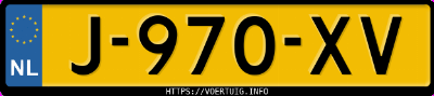 Kenteken afbeelding van J970XV, blauwe Volvo V60 B3