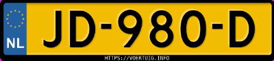 Kenteken afbeelding van JD980D, zwarte Volvo V70 D3