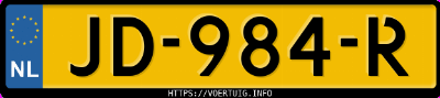 Kenteken afbeelding van JD984R, bruine Volvo V60 Cross Country T5