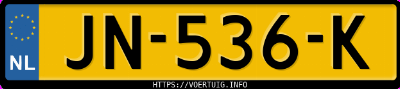 Kenteken afbeelding van JN536K, grijze Volvo V40 T3