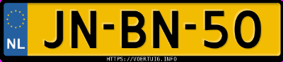 Kenteken afbeelding van JNBN50, rode Volvo 440 1.8 I