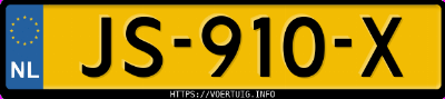 Kenteken afbeelding van JS910X, zwarte Volvo V70 T6 Awd