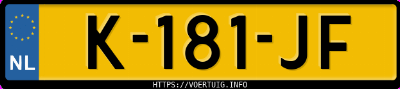 Kenteken afbeelding van K181JF, grijze Volvo V60 B3