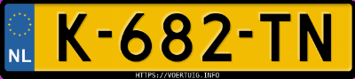 Kenteken afbeelding van K682TN, rode Volvo V70
