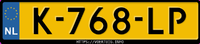 Kenteken afbeelding van K768LP, zwarte Volvo V60 B3